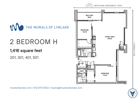 2 Bedroom H Floor Plan